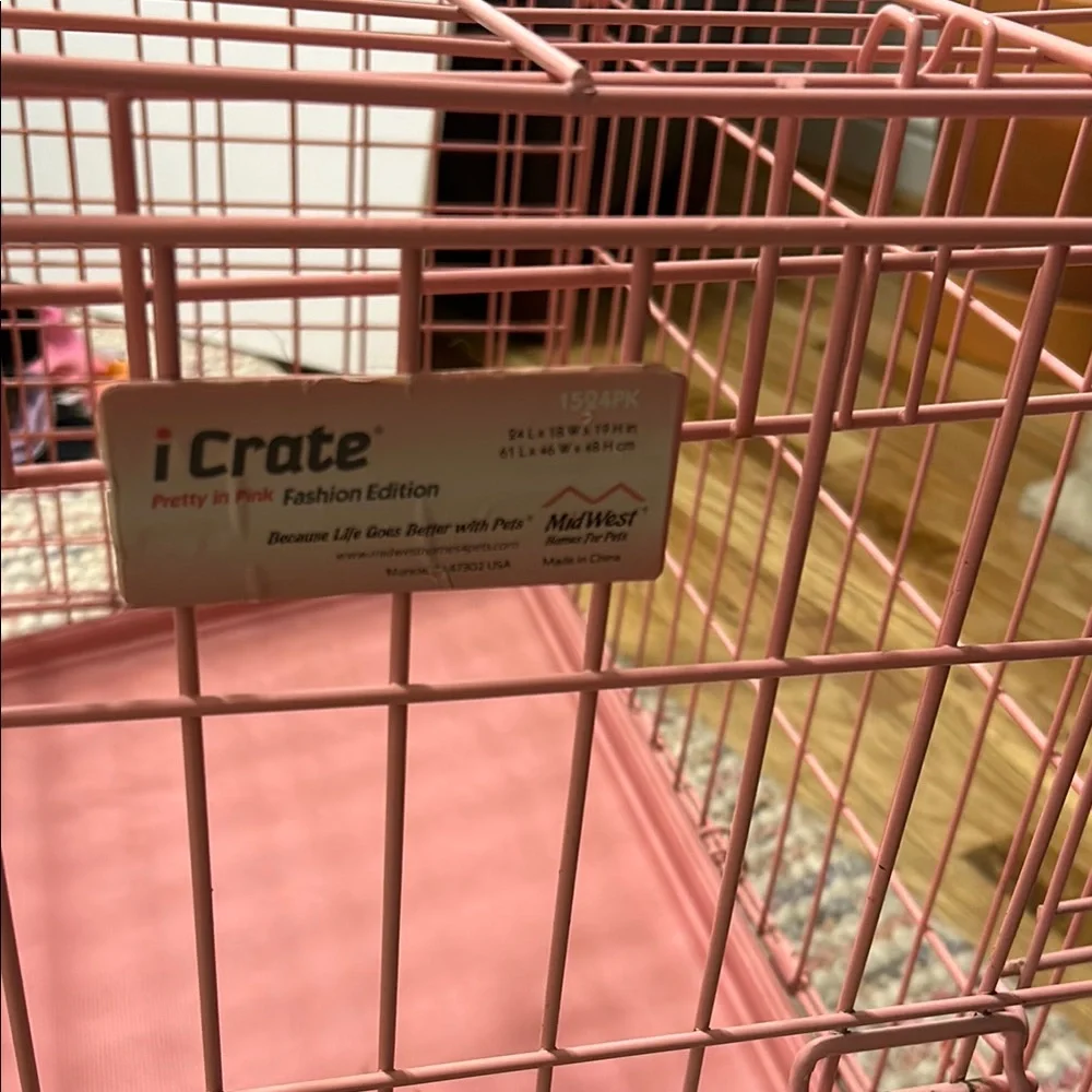 Pink small pet crate